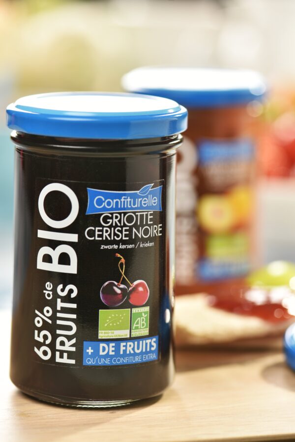 Cerise Griotte / Cerise Noire - Préparation Bio Allégée 65% de Fruits 300g