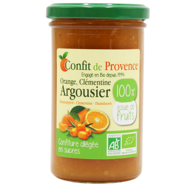 Orange, Clémentine et Argousier - Confiture Bio 100% issue de fruits 290g